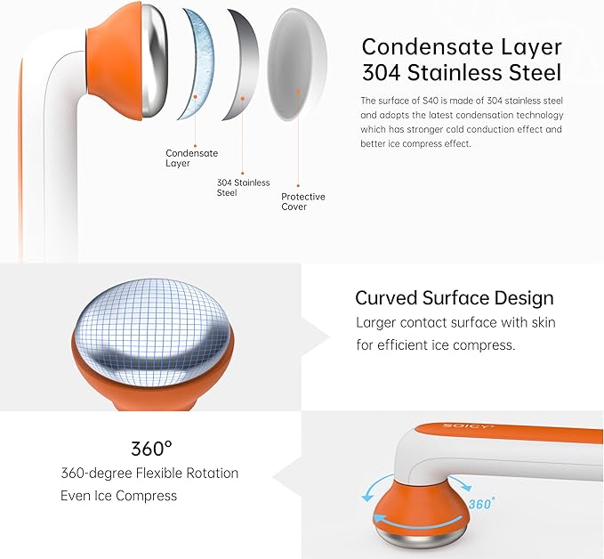 ONLYSKY BEAUTY Cooling Ice Roller Facial Massage Roller for Face (Orange)-Velvo Beauty