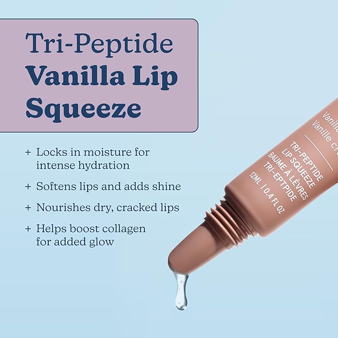 Blume Tri-Peptide Vanilla Lip Balm - Superbalm Lip Moisturizer with Shea Butter and Squalane to Deeply Hydrate & Heal Dry, Cracked Lips - Cruelty Free & Vegan Lip Plumper (0.4 Fl Oz)-Velvo Beauty