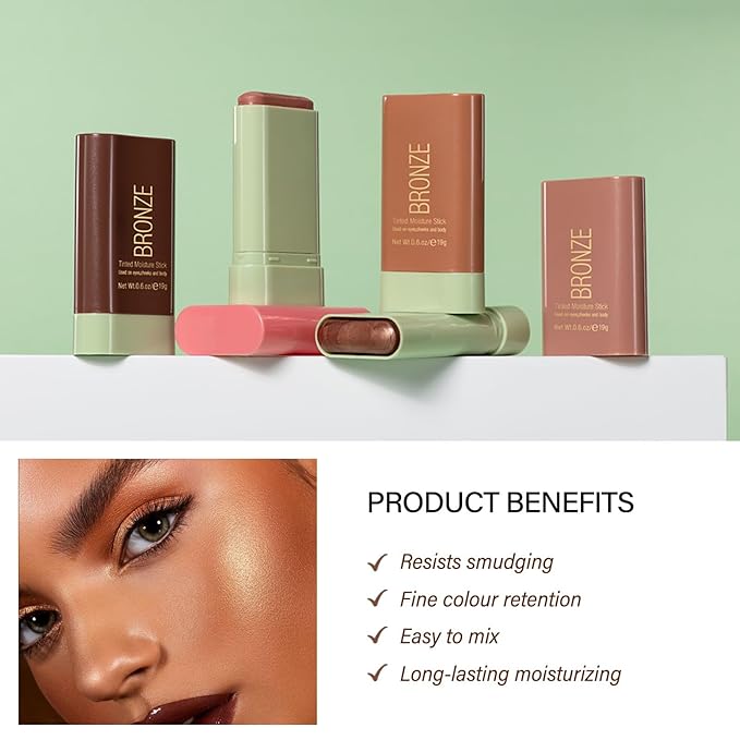 Blush Stick, Cream Blush Stick for Cheeks & Lips, Blendable Long-Lasting Multi-Use Contour Stick & Highlighter Makeup (BEACH GLOW)-Velvo Beauty