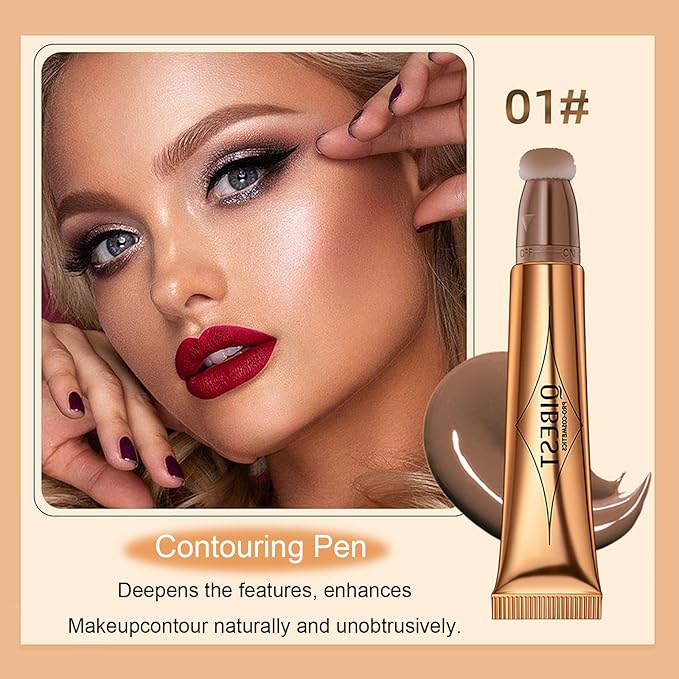 3 Pcs Beauty Wand For Liquid Contour Highlighter and Blush Rouge with Cushion Applicator Attached Easy to Blend, Lightweight Blendable Super Silky Cream Face Illuminator Makeup Stick-Velvo Beauty