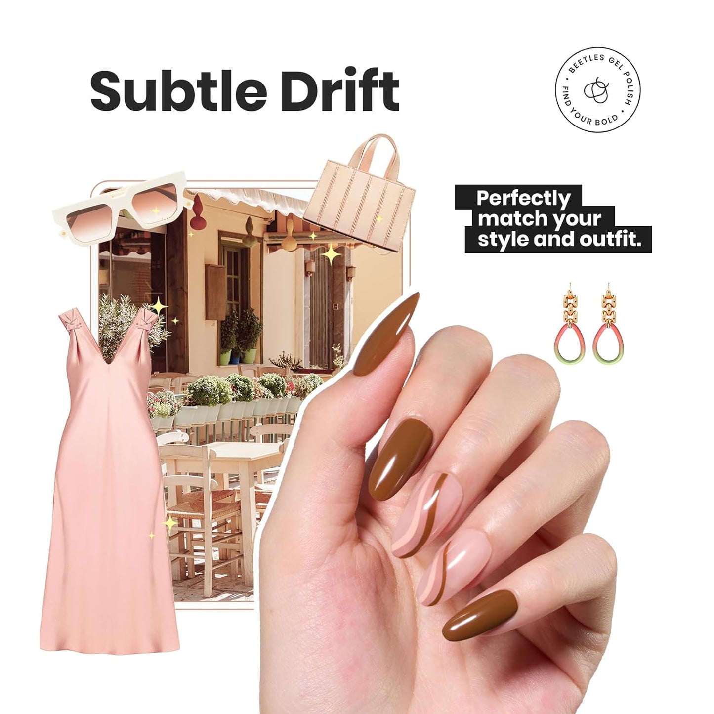 Beetles Nude Nail Polish Set Coconut Mousse 6Pcs, Pink Nail Fast Drying Long Lasting Neutral Brown Red Burgundy Dark Lacquer Glossy for Salon-Quality Results-Velvo Beauty