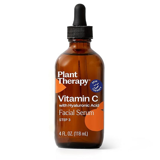 Plant Therapy Facial Serum with Vitamin C & Hyaluronic Acid 4 oz with Hyaluronic Acid, Ferulic Acid, and Vitamin E, Reduces the Appearance of Fine Lines & Wrinkles-Velvo Beauty