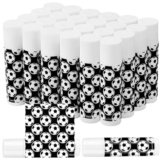 24 Pcs Soccer Lip Balm Soccer Team Gifts Soccer Party Favors Soccer Lip Balm Gift for Soccer Team Soccer Party Guest Supplies-Velvo Beauty