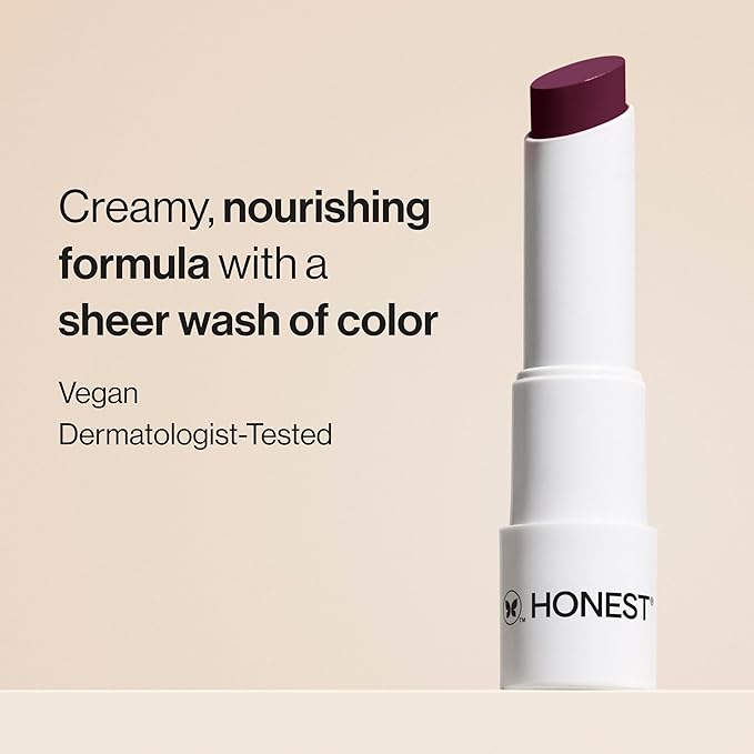Honest Beauty Tinted Lip Balm | Antioxidant-rich Acai Extracts + Avocado Oil | EWG Certified, Vegan, Cruelty Free | Plum Drop-Velvo Beauty