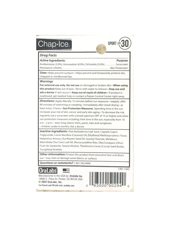 Generic Chap Sport SPF30 TROPICAL COCONUT Ice Lip Balm Stick, 1 Count (Pack of 1)-Velvo Beauty