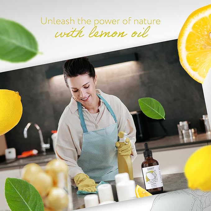 HBNO California Bottled Lemon Essential Oil 4 fl oz (120ml) - Natural & Premium Grade - Lemon Essential Oil for Cleaning-Velvo Beauty