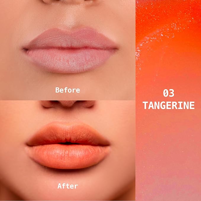 Ruby Kisses Balm Up Tinted Lip Balm, Non-Greasy Hydrating Formula, Nourishing Coconut Core & Vitamin E Infused, Lip Care with Natural Shine, Lightweight Sheer Color (Tangerine)-Velvo Beauty