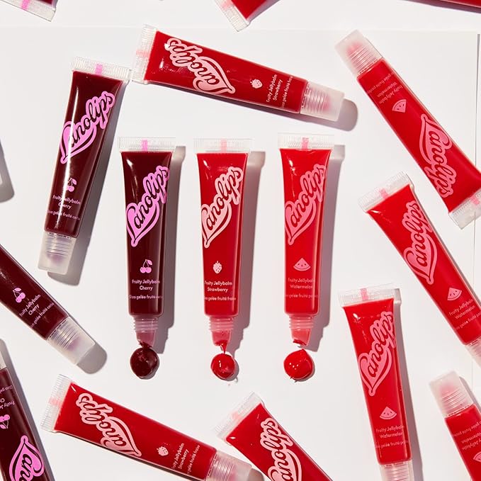 Lanolips Fruity Jellybalm, Strawberry - Tinted Lip Balm to Deepen, Brighten & Enhance - Moisturizing Lanolin Lip Balm & Lip Gloss for Everyday Lip Care (10g / 0.35oz)-Velvo Beauty