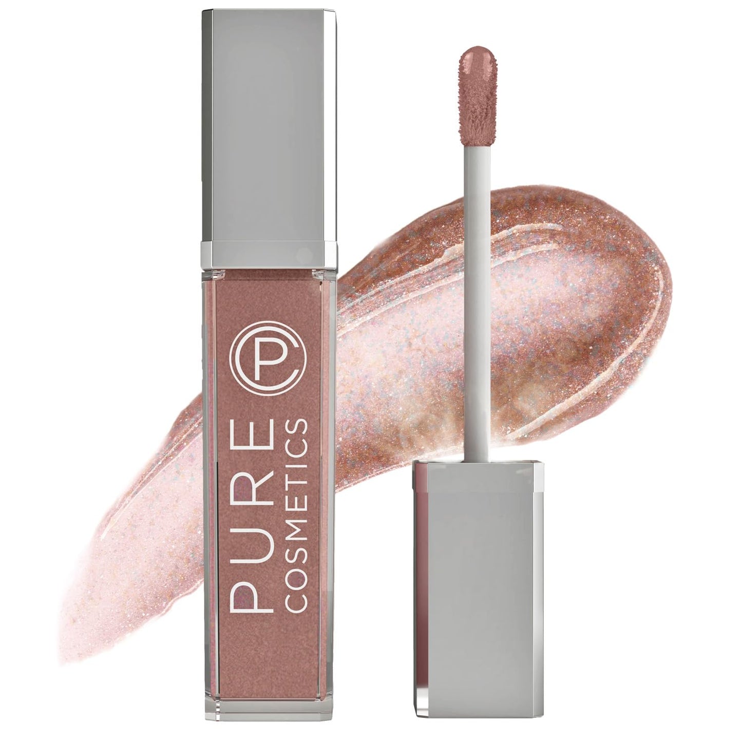 Pure Cosmetics Pure Illumination Lip Gloss - LED-lit Applicator w/Side Mirror - Non-Sticky, Moisturizing & Hydrating Lip Glosses - Soothes & Protects Dry Chapped Lips (Cosmic Latte)-Velvo Beauty