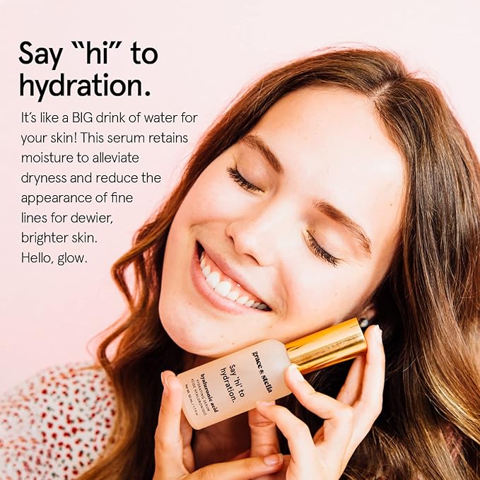 grace & stella Award Winning Hyaluronic Acid Serum (50ml/1.7 fl oz) Hydrating Hyaluronic Acid Serum for Face - Acido Hialuronico for Women - Remove Fine Lines, Wrinkles, Anti Aging - Vegan Skincare-Velvo Beauty
