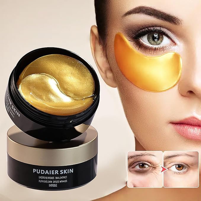 Eye Gel Patch（30 Pairs）Under Eye Patches Mask Essence Extract Under Eye Gel Pads to Reduce Puffy eyes, Dark Circles and Wrinkles (Gold)-Velvo Beauty