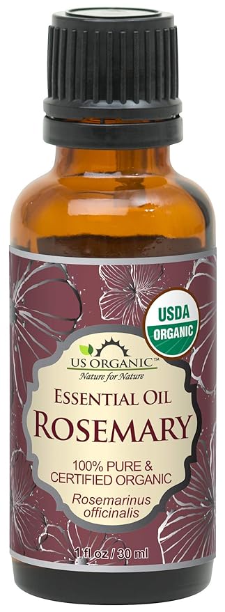 US Organic 100% Pure Rosemary Essential Oil, USDA Certified Organic 100% Pure, Steam Distilled, for Hair Growth, Scalp, Face, Skin, and Aromatherapy (Size Variations Available) (30 ml)-Velvo Beauty