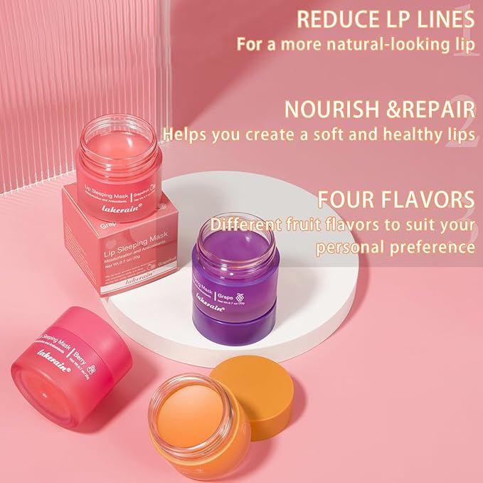 Lip Mask Overnight, Lip Sleeping Mask, lip Mask With Vitamin C, Antioxidants, Improves Dryness, Hydrating &Prevention Dry and Crack Lip Scrubs Exfoliator (peach&grapefruit)-Velvo Beauty