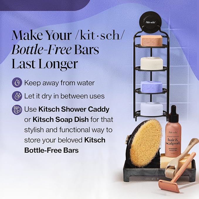 Kitsch Toning Purple Shampoo & Conditioner Bar Set For Blondes & Color Treated Hair - With Biotin for Strengthening & Neutralizing Brassy Tones - Vegan, Silicone & Sulfate Free - Made in USA-Velvo Beauty