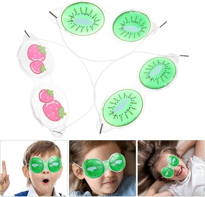 Beavorty 3pcs Sleep mask Eye mask Sleeping mask face mask Cucumbers Gel ice Cooling mask Cooling Eye Pads Eye Cooling mask Kids Cooling Masks Eye Patch Child Cold PVC-Velvo Beauty