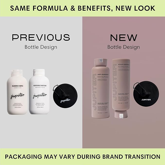 Jupiter, Dermatologist-Formulated Anti-Dandruff Shampoo, Conditioner, & Scalp Scrubber, for Women & Men, for Flaky, Itchy, Oily, & Dry Scalp, Vegan, Sulfate-Free, Color-Safe, & Paraben-Free, with Zinc-Velvo Beauty