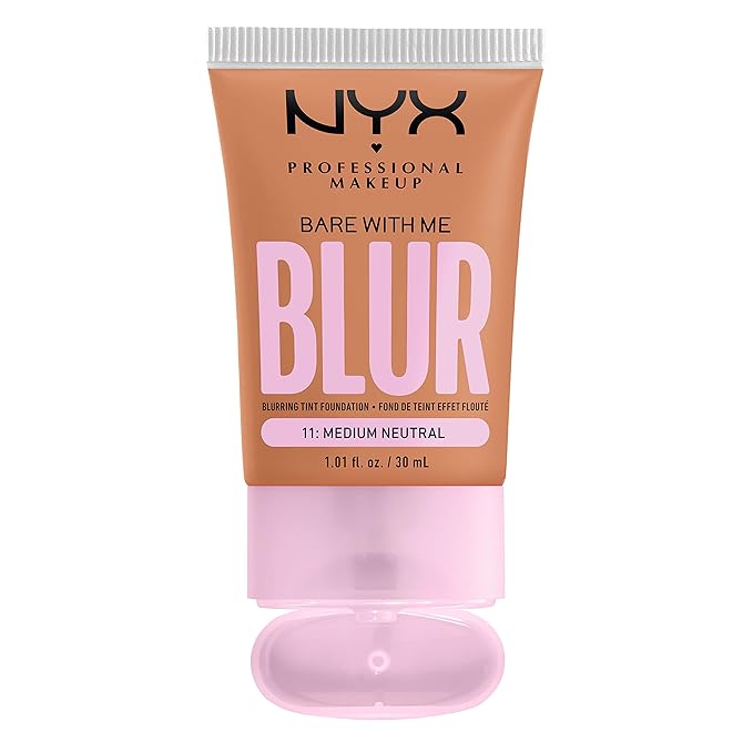 NYX PROFESSIONAL MAKEUP Bare With Me Blur Skin Tint Foundation Make Up with Matcha, Glycerin & Niacinamide - Medium Neutral-Velvo Beauty
