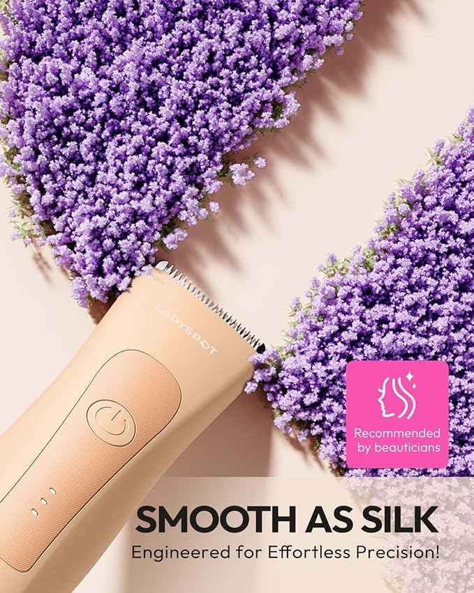 LADYSPOT™ Finishing Trimmers, Electric Shaver for Women, Hair Trimmer for Womens, Shaving & Grooming Sets Kit with 3 Guard and Replaceable Ceramic Blade Heads, Waterproof Wet/Dry(Orange)-Velvo Beauty