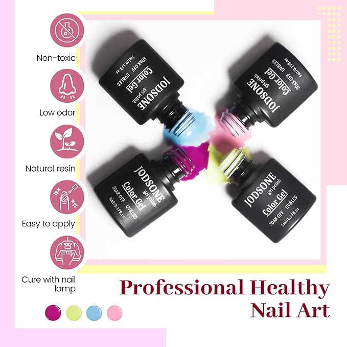 JODSONE 23 PCS Gel Polish Kit Colorful Fashion Classic Nail Gel Set 3 Bottles of Base Coat Matte and Glossy Top Coat-Velvo Beauty