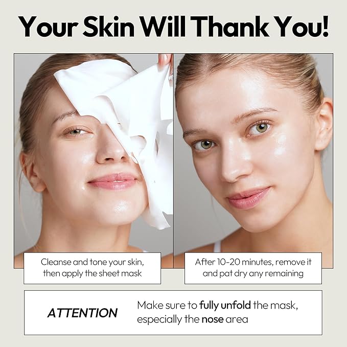 LAPCOS Milk Sheet Mask, Moisturizing Daily Face Mask to Replenish and Restore Dry Skin, Korean Beauty Favorite, 5-Pack-Velvo Beauty