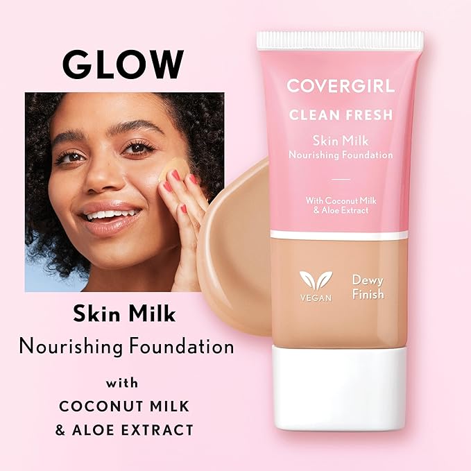 COVERGIRL, Clean Fresh Skin Milk Foundation, Light, 1 Fl Oz (Pack of 1) (packaging may vary)-Velvo Beauty