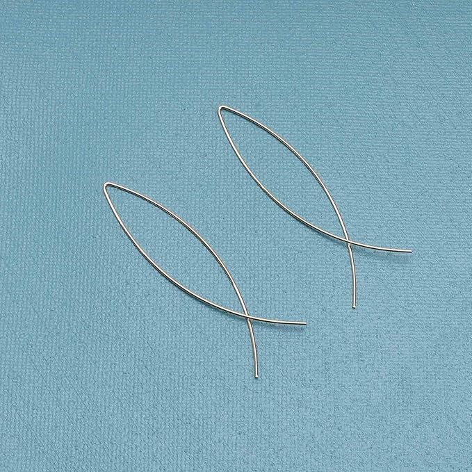 Boho Thin Arch Hoop Earrings Gold Threader Wire Earrings Open Hoop Earrings Minimal Everyday Earrings Jewelry for Women and Girls-Velvo Beauty