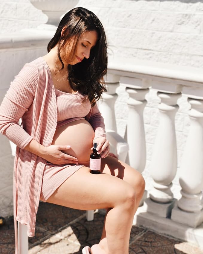 Organic Belly Oil for Pregnancy Stretch Mark Prevention and Treatment Award Winning Anti Stretch Mark Tummy Oil For Pregnancy and Postpartum - Hydrating Bump Serum-Velvo Beauty