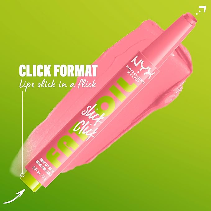 NYX PROFESSIONAL MAKEUP Fat Oil Slick Click, Lightweight, Buildable, Pigmented Vegan Lip Balm - Clout-Velvo Beauty
