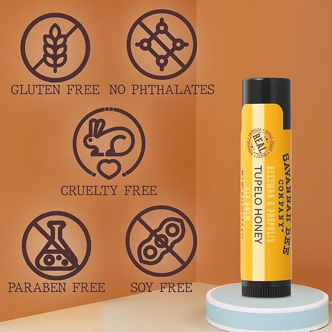 Savannah Bee Company Lip Balm - Lip Moisturizer for Chapped Lips - Hydrating Lip Balm with Pure Honey-Velvo Beauty