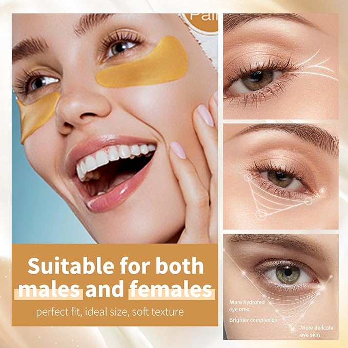 MOND'SUB Premium Under Eye Patches, Gel Eye Patches Hydrating & Refresh for Puffy Eyes, Under Eye Bags & Dark Circles, Natural Collagen Eye Gels Pads, Crystal Anti-Aging Eye Mask (Yellow)-Velvo Beauty