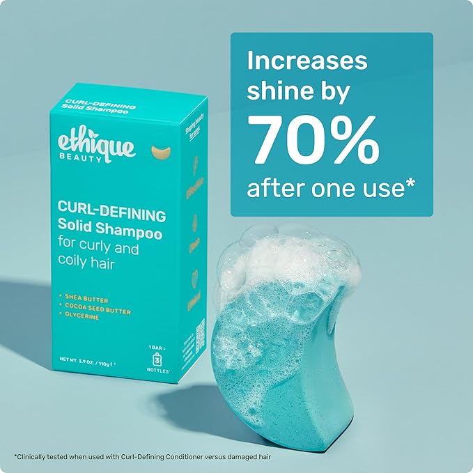 Ethique Curl-Defining Shampoo Bar with Shea Butter - Plastic-Free, Vegan, Cruelty-Free, 3.88 oz - Professor Curl-Velvo Beauty