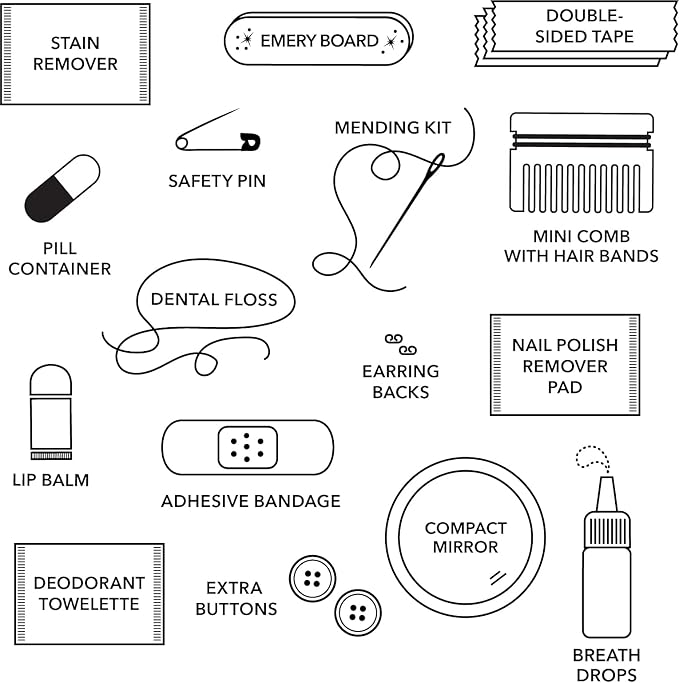 Pinch Provisions Rose Gold Minimergency Kit, includes 17 Travel-Sized Cosmetic Essentials, Convenient for Purses, Emergency Beauty Accessories, Gifts for Holiday’s & Birthday’s-Velvo Beauty