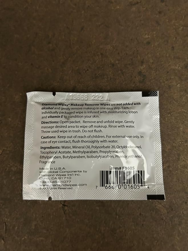 Diamond Wipes Face Cleansing and Waterproof Makeup Remover Wipes, Case of 500 Wipes, Alcohol Free Wipes with Vitamin E-Velvo Beauty