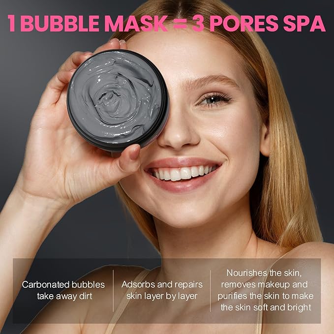 Carbonated Bubble Clay Mask -Exfoliation Face Mask | Detoxing Clay Mask for Blackhead Removal,Dull Skin,Skincare Facial Mask for Controlling Oil and Refining Pores,Mothers Day Gifts for Wife-Velvo Beauty