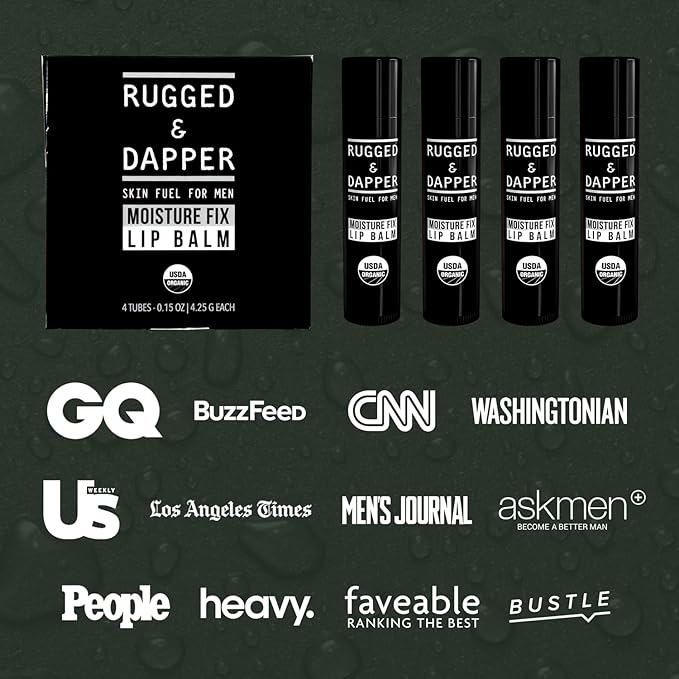 Organic Lip Balm for Men, Mens Chapstick Organic, Mens Lip Balm, Natural Chapstick for Men, Organic Chapstick Mint Lip Balm, Peppermint Lip Balm, All Natural Men's Lip Balm Chap Stick, Lip Therapy-Velvo Beauty