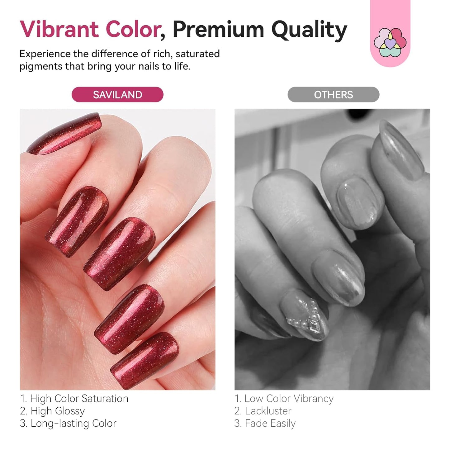 SAVILAND Color Artistry Chameleon Nail Polish - 7 Days Shimmer Dark Purple to Gold Color Shift Fast Dry Fingernail Polish, Metallic Sparkly Shiny Nail Lacquer Nail Art Salon Home-Velvo Beauty