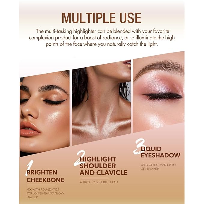 Blush Stick, Cream Blush Stick for Cheeks & Lips, Blendable Long-Lasting Multi-Use Contour Stick & Highlighter Makeup (#5 HIGHLIGHT)-Velvo Beauty