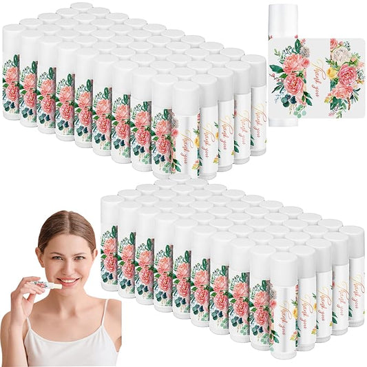 Dunzy 100 Pack Hello Fall Thanksgiving Party Gifts Bulk Lip Balms Favors Employee Appreciation Gifts Thank You Gifts Team Inspirational Gifts for Women Men Coworkers Satff Teachers(Flower)-Velvo Beauty