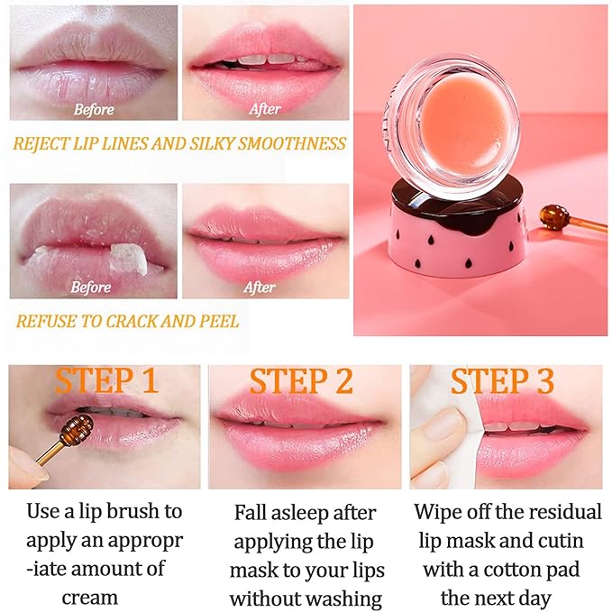 2 Pack Strawberry Lip Mask Strawberry Lip Balm Pot Propolis Moisturizing Hydrating Lip Sleeping Mask Prevention Dry and Cracked Lip Scrubs Exfoliator (2-Strawberry)-Velvo Beauty