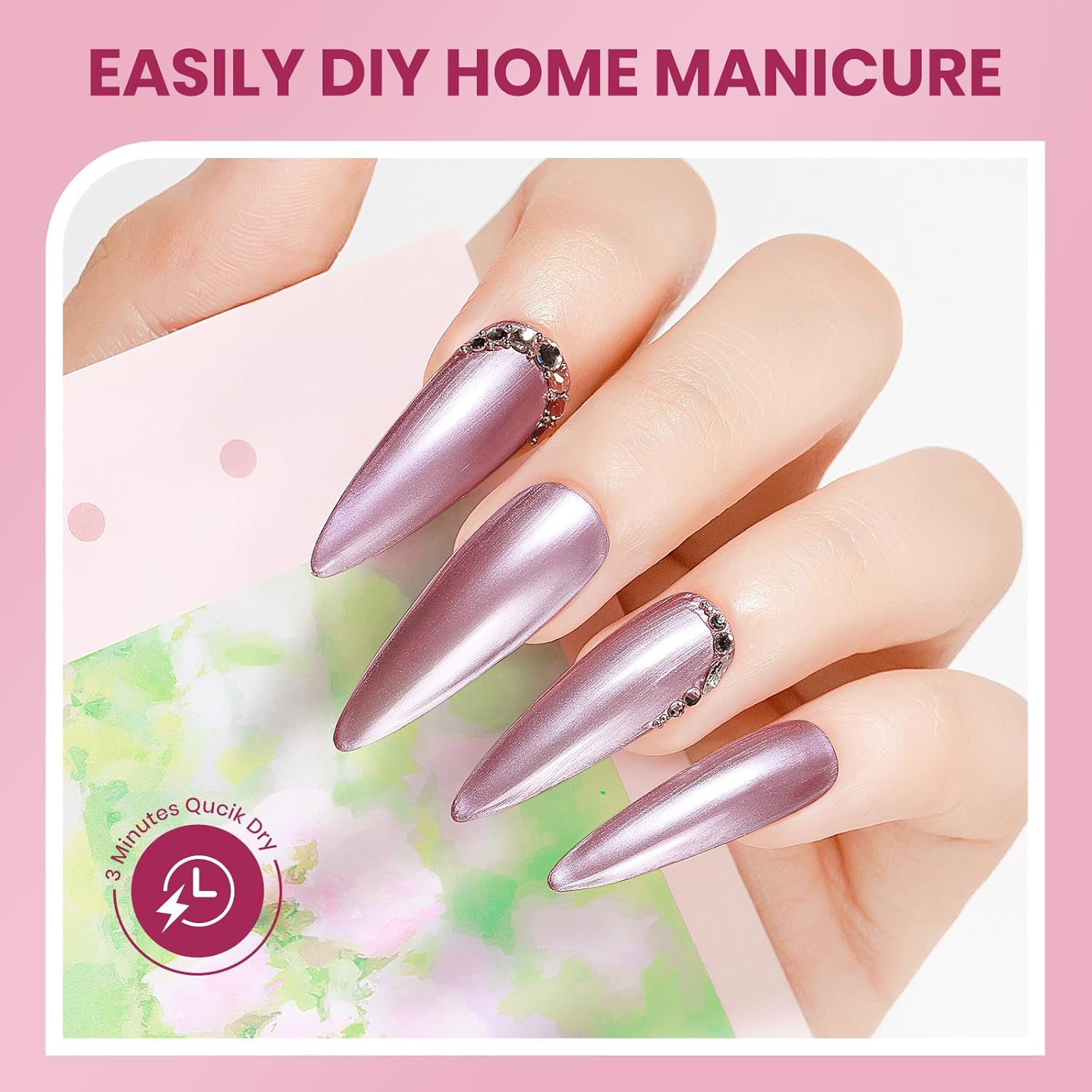 Quick Dry Cat Eye Nail Polish Non Gel Fast Air Dry Glitter Magntic Nail Polish Cats Eye Toe Fingernail Air Drying Fast Lacquer Manicure Gift For Women Girls 16ml, 0.54fl oz-Velvo Beauty