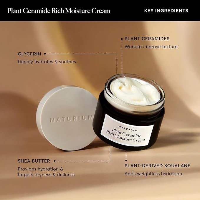 Naturium Plant Ceramide Rich Moisture Cream, Hydrating & Anti-Aging Skincare, 1.7 oz-Velvo Beauty