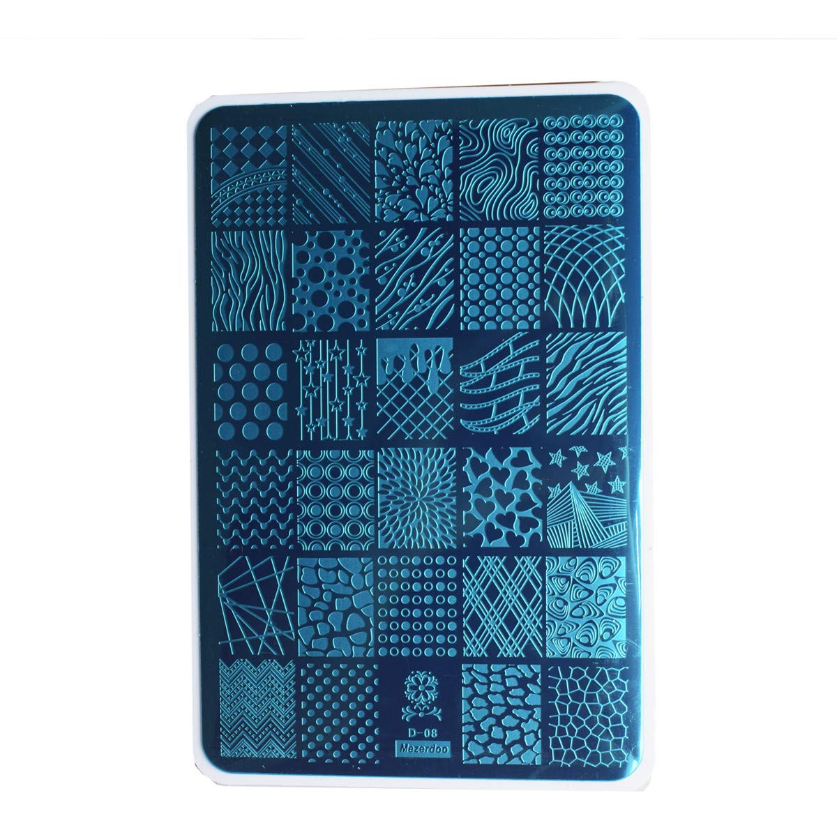 2Pcs/Set Animal Zebra Strips Stamping Template Geometry Letter Words Creative Large Size Nail Plate Printer Nail Image Plate 14.5×9.5cm (D04/D08)-Velvo Beauty