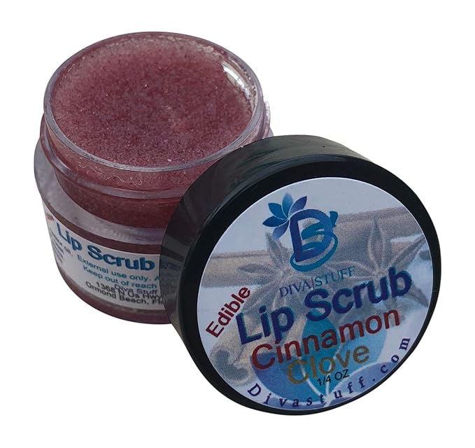 Diva Stuff Ultra Hydrating Lip Scrub for Soft Lips, Gentle Exfoliation, Moisturizer & Conditioner, Cinnamon and Clove – ¼ oz (Made in the USA)-Velvo Beauty