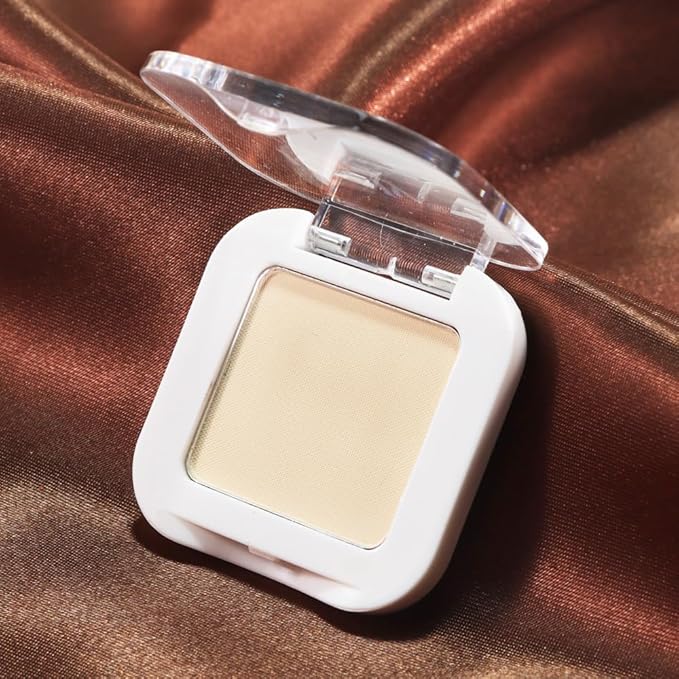 evpct Matte Nude Beige Mini Single Eyeshadow Palette, French Anilla Nude Natural Cream Matte Eye Shadow Palette Makeup Singles for Older Women Eyes, High Pigment Long Lasting Monochrome Eyeshadow-Velvo Beauty