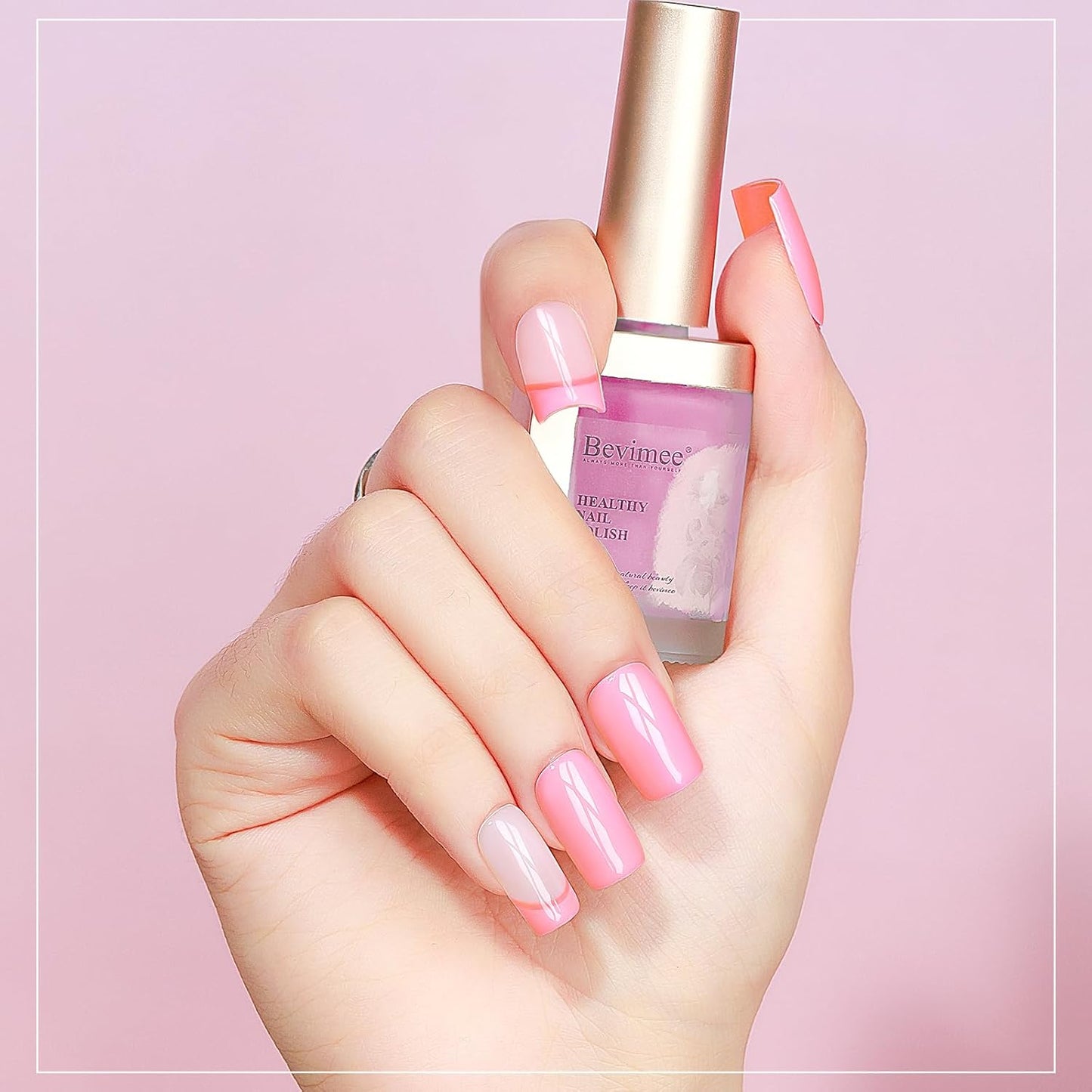 Nail Polish Light Pink Quick Dry Nail Lacquer Sheer Color, Regular Barbie Pink Fast Dry Fingernail Polish Bulk Non Gel Long-Lasting DIY Salon Gift For Women-Velvo Beauty