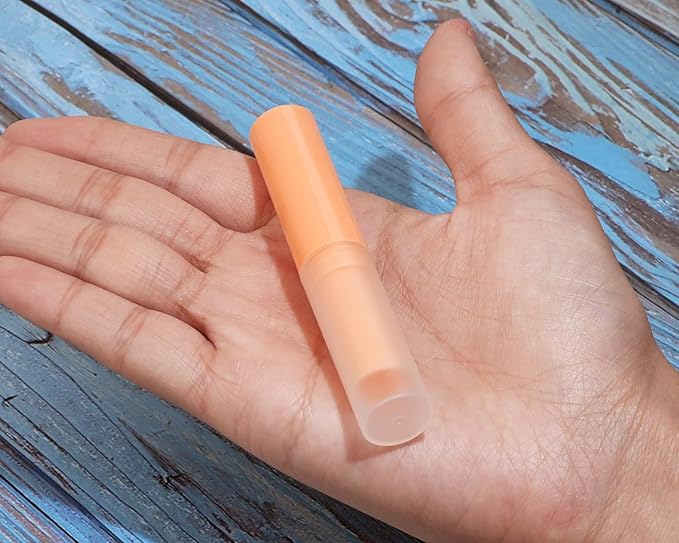 0.14oz Empty Flavored Lip Balm Container Tubes Plastic Homemade Moisturizing Lip Stick with Caps Bulk Fit for Women Adult DIY Making Supplies, 25 Count (Orange)-Velvo Beauty