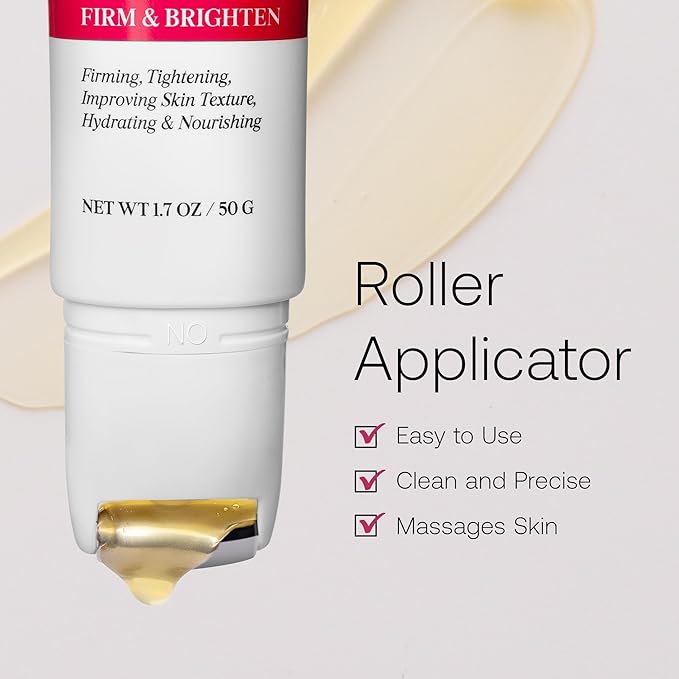 Retinol Neck Firming Cream with Cooling & Massaging Roller Applicator - Hydrates, Lifts, Smoothes Wrinkles, Fine Lines & Tightens Sagging Skin with Niacinamide & Hyaluronic Acid, 1.7oz/50g-Velvo Beauty