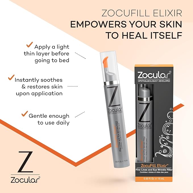 Zocufill Elixir Eye Gel and Face Serum - Eye Bags Treatment for Women and Men - Reduce the Appearance of Dark Circles, Puffy Eyes, Fine Lines and Wrinkles-Velvo Beauty