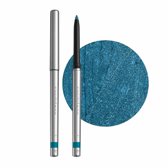 Hypoallergenic Waterproof Eyeliner - Fragrance Free Metallic Eye liner - Vegan and Cruelty Free Eye Pencil - Eyeliner Pencil for Sensitive Eyes (Blue Ice)-Velvo Beauty