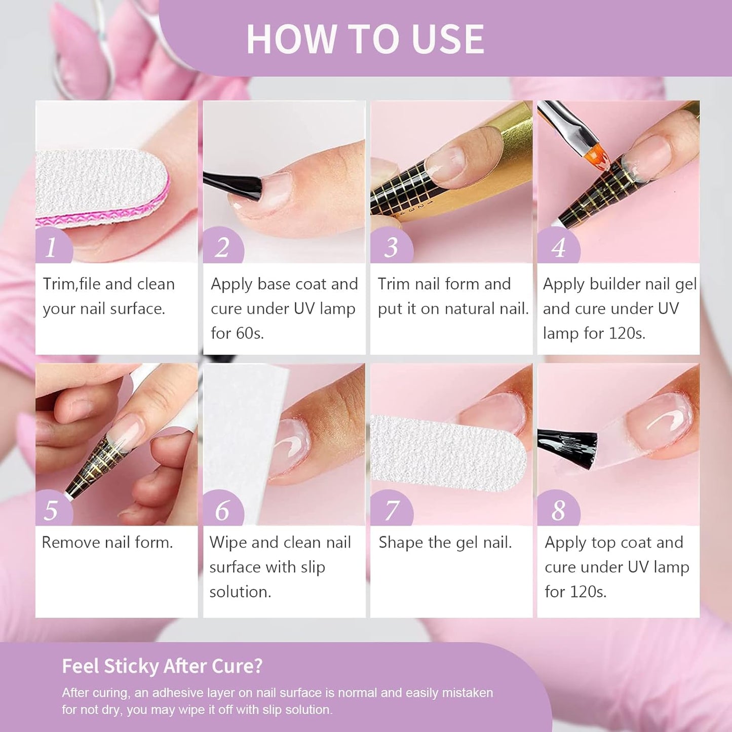 X&D Poly Gel Nail Kit - Natural Clear 5 Colors, Dual Forms, Gel Brush with Spatula, Professional Nail File and Buffer Set-Velvo Beauty